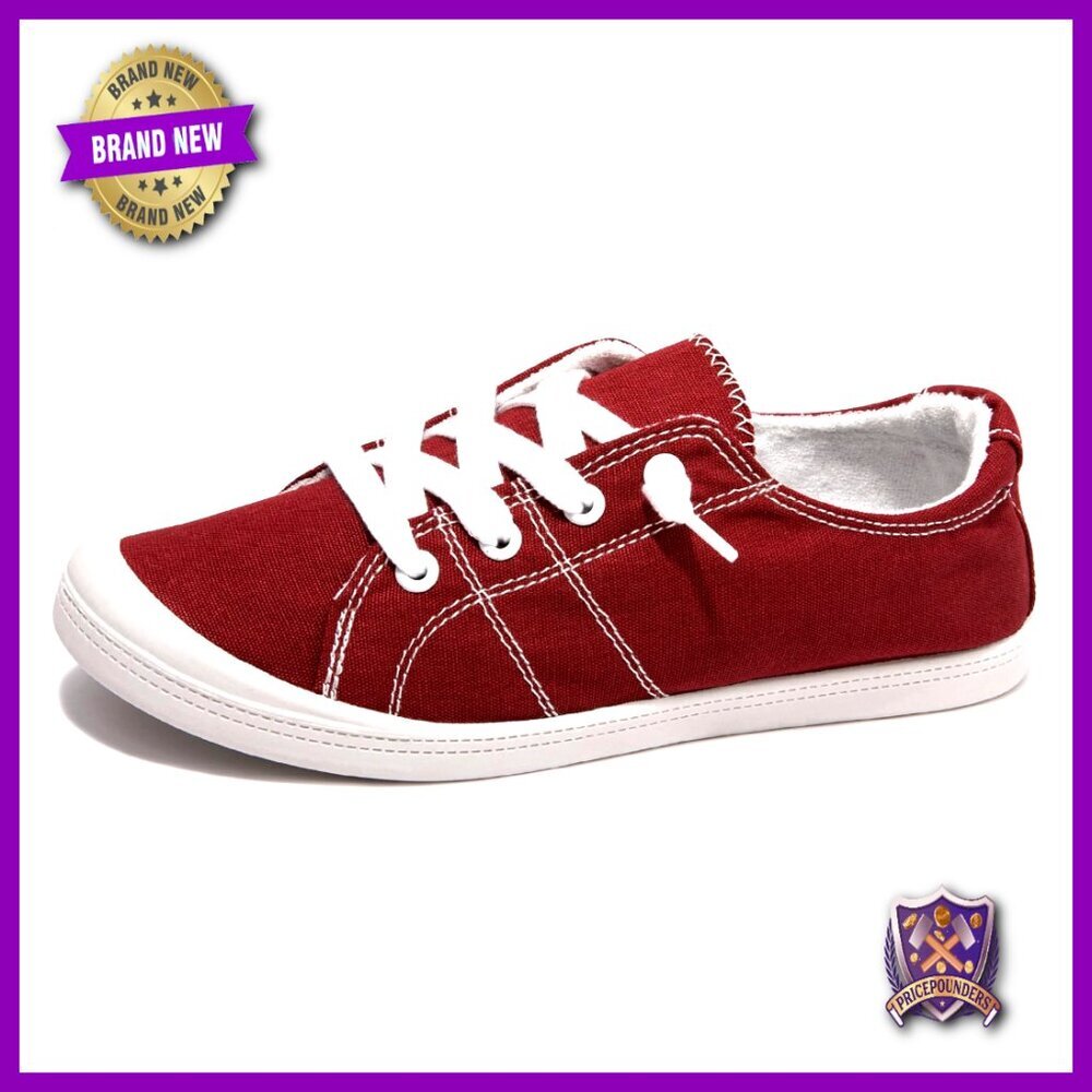 Canvas Slip-On Sneakers with Non-Slip Rubber Sole, Comfort Walking Shoes